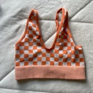 checkered crop top